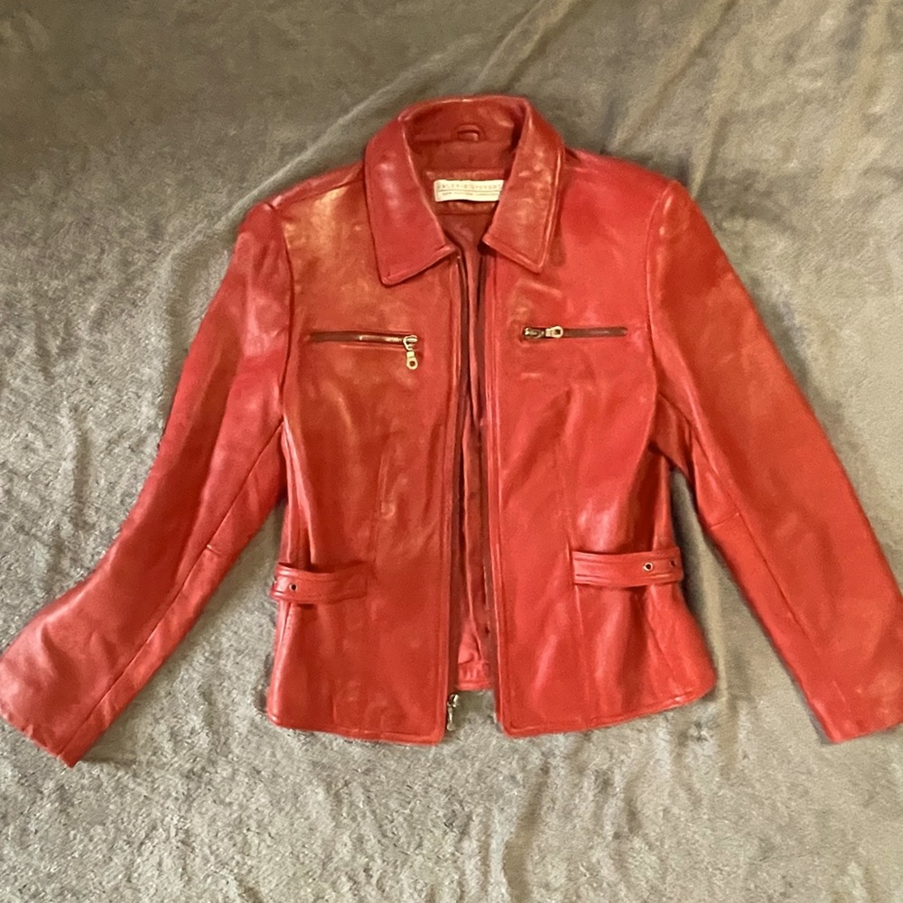 Vintage lamb skin red jacket